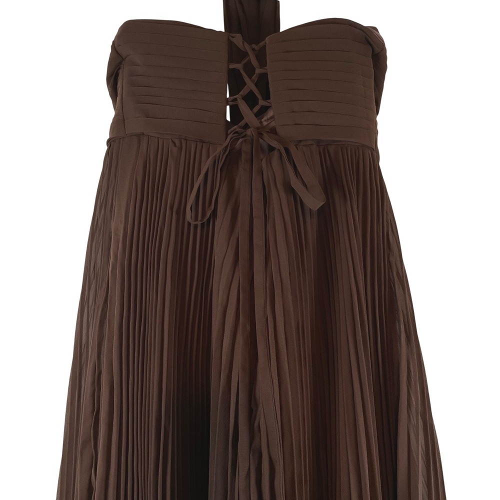Azazie Bridesmaid Dress Wedding Guest Address Formal Long Gown Size 4 Brown - Picture 8 of 15